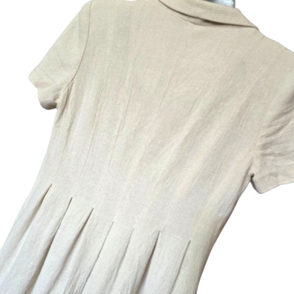 Chic Beige Button-Front Midi Dress - Picture 4 of 6